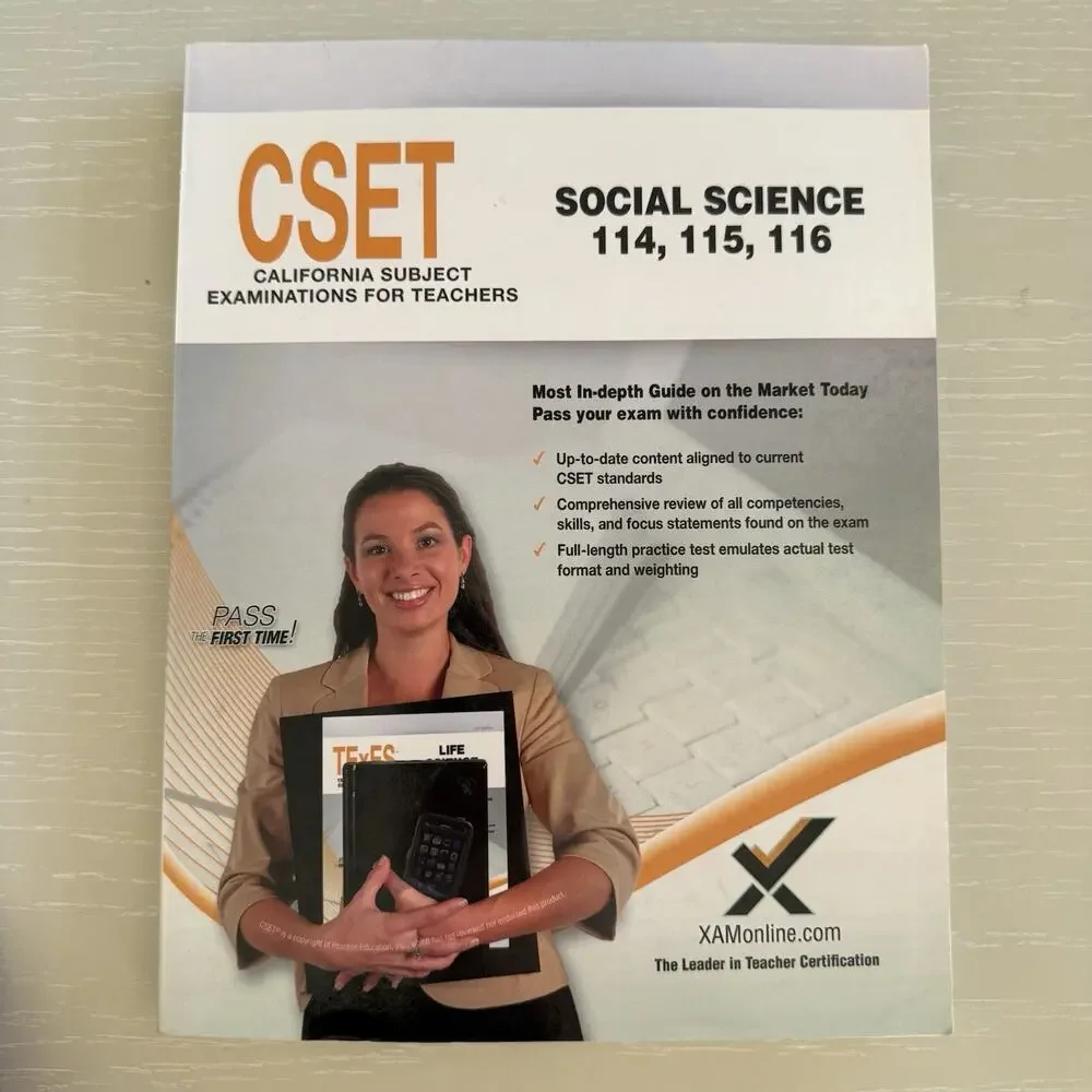 CSET Social Science 114 115 116 Teacher Certification Test Prep Study Guide GOOD